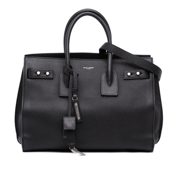 Pre-Loved Saint Laurent Small Grained Calfskin Supple Sac De Jour Satchel - Picture 1 of 12